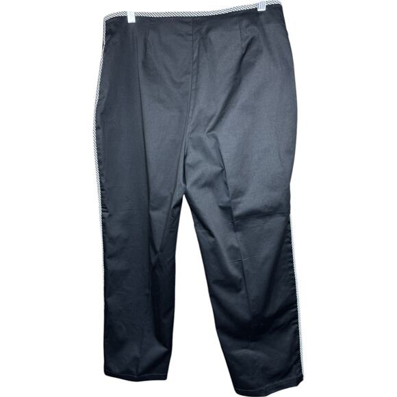 Willi Smith Stretch Black Pants Size 14 Gingham Trim Career Trousers NWT - Picture 8 of 15